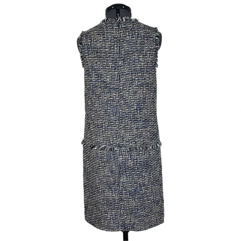 J. Crew Sheath Fringe Tweed Dress